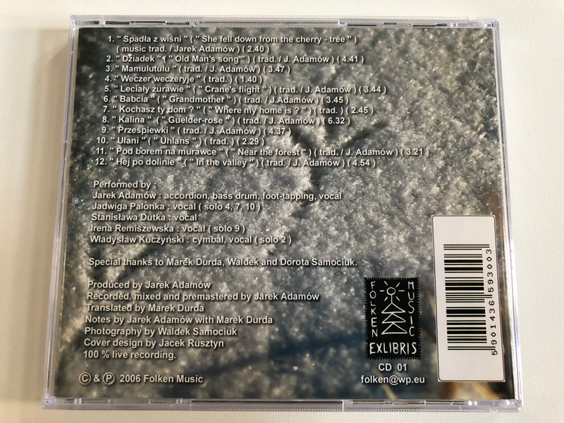 Jarek Adamow and Traditional Polish Vocal Ansamble ''Sami Swoi'' / ''Expedition to the lost world, part I - ''Winter'' / Folken Music Audio CD 2006 / CD 01