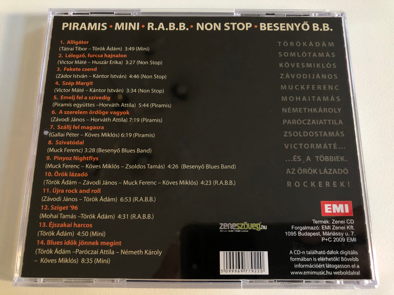 Örök Lázadók - Pinyó 60 Szuperkoncert 2009 / Piramis, Mini, R.A.B.B., Non Stop, Besenyő B. B. / EMI Audio CD 2009 / 6977922 
