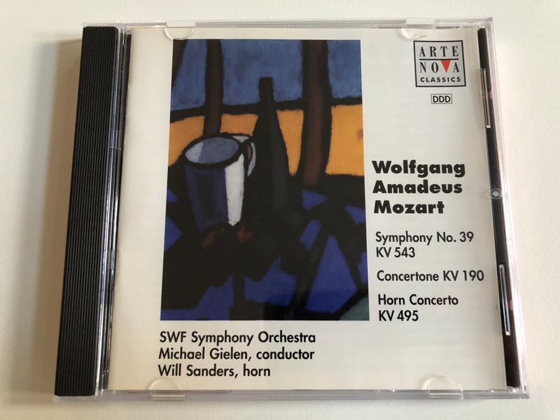 Wolfgang Amadeus Mozart - Symphony No. 39, KV 543, Concertone, KV 190, Horn Concerto, KV 495 / SWF Symphony Orchestra, Michael Gielen, Will Sanders (horn) / Arte Nova Classics Audio CD 1995 / 74321 27792 2