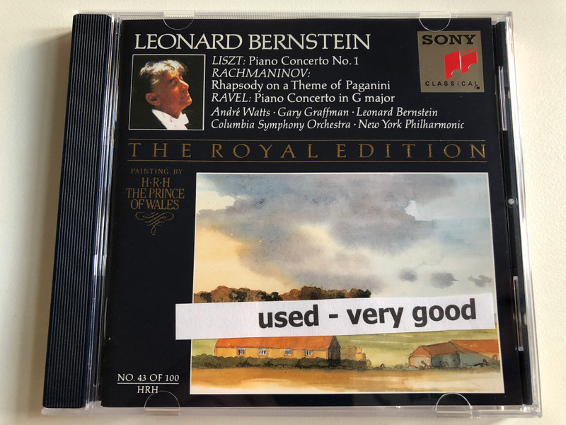 Leonard Bernstein - Liszt: Piano Concerto No. 1, Rachmaninov: Rhapsody On A Theme Of Paganini, Ravel: Piano Concerto In G Major / André Watts, Gary Graffman / The Royal Edition - NO. 43 OF 100 / Sony Classical Audio CD / SMK 47571