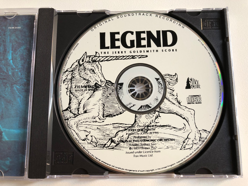 Legend (Original Soundtrack Recording) - The Jerry Goldsmith Score / Composed and conducted by Jerry Goldsmith / Silva Screen Audio CD 1992 / FILMCD 045
