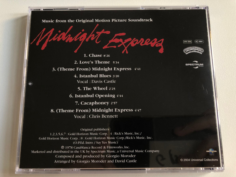 Midnight Express (Music From The Original Motion Picture Soundtrack) - Composed and Produced by Giorgio Moroder / Casablanca Audio CD / 526 847-2