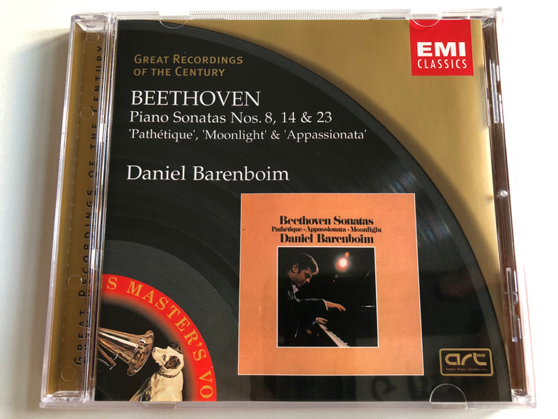 Beethoven: Piano Sonatas Nos. 8, 14 & 23 - 'Pathetique', 'Moonlight' & 'Appassionata' / Daniel Barenboim / Great Recordings Of The Century / His Master's Voice Audio CD 1999 Stereo / 724356697621