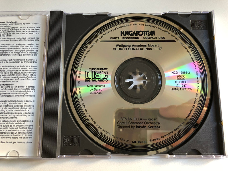 Mozart - Church Sonatas Complete / István Ella, Corelli Chamber Orchestra / Hungaroton Audio CD 1987 Stereo / HCD 12866-2