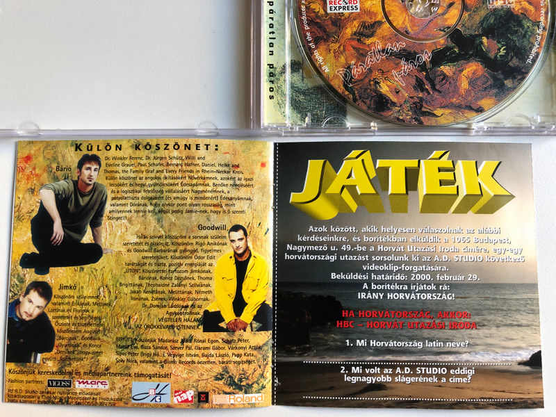 A.D. Studio – Páratlan Páros / Record Express Audio CD 1999 / REC 255117-2