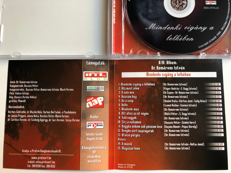 Komaromi Istvan - Mindenki cigany a lelkeben / Proton Audio CD 2003 / BPRCD 20031015