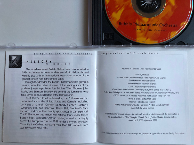Impressions Of French Music - Buffalo Philharmonic Orchestra, JoAnn Falletta (Conductor) / Audio CD 2001 / 692863017129