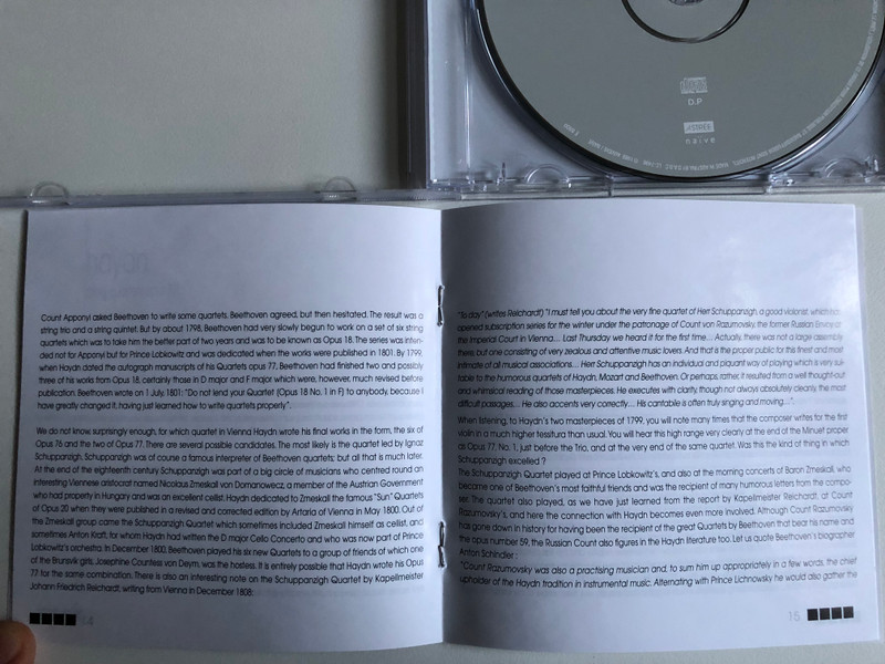 Haydn - String Quartets Opus 77 - Quatuor Mosaïques / Naïve Audio CD 2000 / E 8800