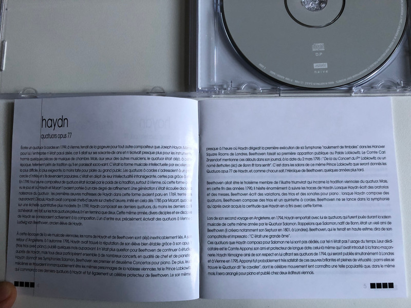 Haydn - String Quartets Opus 77 - Quatuor Mosaïques / Naïve Audio CD 2000 / E 8800