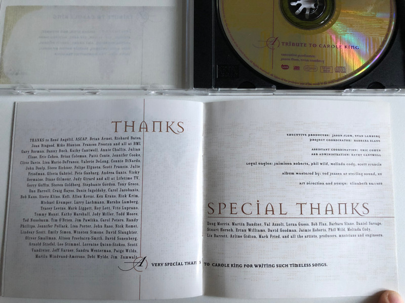 Tapestry Revisited: A Tribute To Carole King / Featuring: Celine Dion, Rod Stewart, Eternal, All -4- One, Bee Gees, Richard Marx, Aretha Franklin, Amy Grant, Curtis Stigers, BeBe & CeCe Winans, Blessid Union Of Souls / Lava Audio CD 1995 / 7567-92604-2
