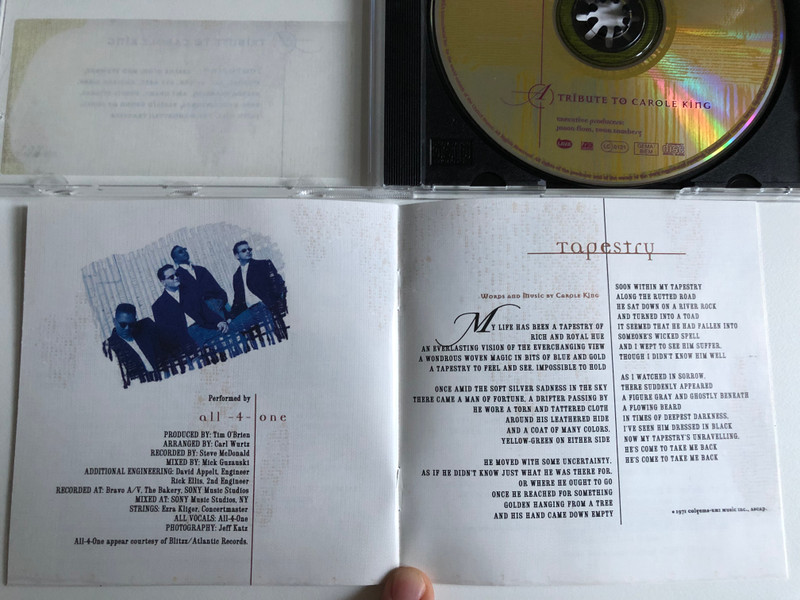 Tapestry Revisited: A Tribute To Carole King / Featuring: Celine Dion, Rod Stewart, Eternal, All -4- One, Bee Gees, Richard Marx, Aretha Franklin, Amy Grant, Curtis Stigers, BeBe & CeCe Winans, Blessid Union Of Souls / Lava Audio CD 1995 / 7567-92604-2