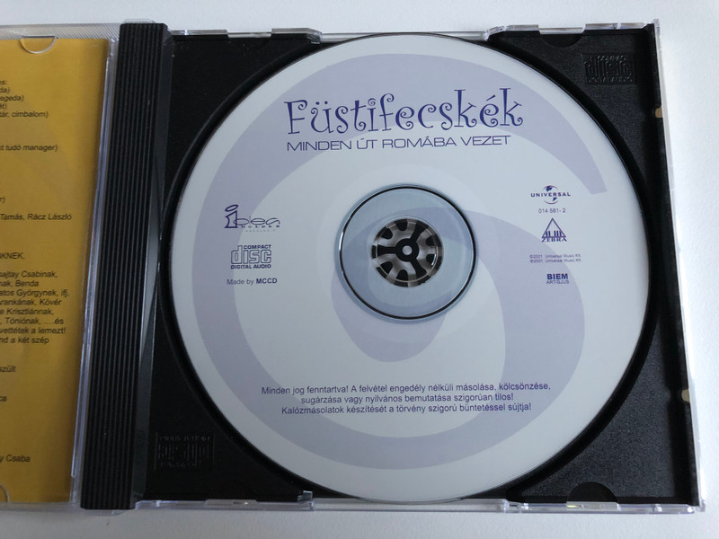 Füstifecskék (XXXVII. Garga Ferenc Jozsef Presents) – Minden út Romába vezet / Vilike, Margit. Kalman, Lajos / Universal Music Audio CD 2001 / 014 581-2