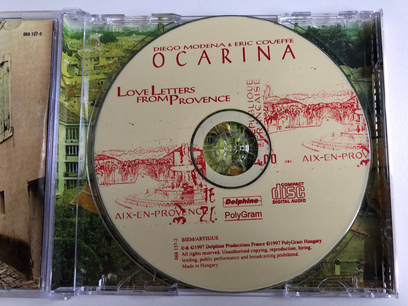 Diego Modena, Éric Couëffé – Ocarina - Love Letters From Provence / Delphine Productions Audio CD 1997 / 068 137-2