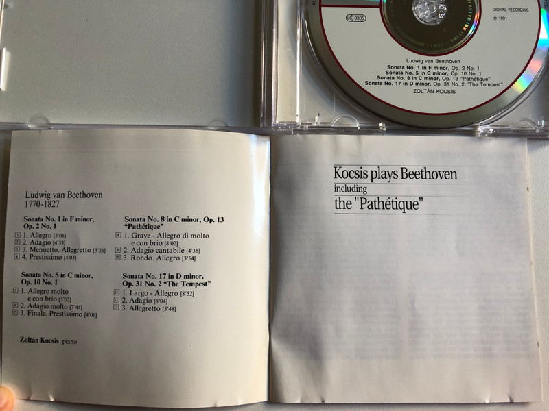 Kocsis plays Beethoven including the "Pathétique" / 70 min + / Philips Audio CD 1994 / 442 405-2