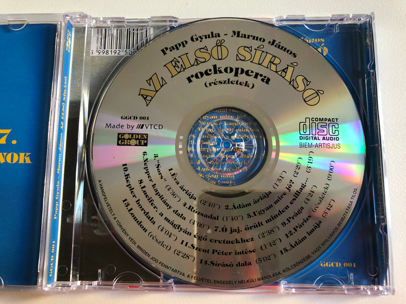 Papp Gyula, Marno János – Az Első Sírásó - Rockopera (Részletek) / Madack Imre ''Az ember tragediaja'' eimu muve alapjan / Golden Group Audio CD 1998 / GGCD 001