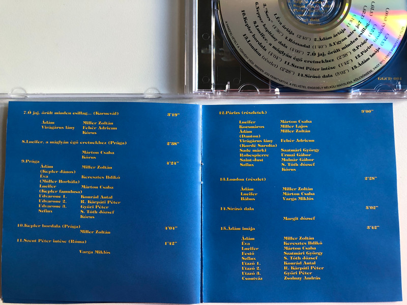 Papp Gyula, Marno János – Az Első Sírásó - Rockopera (Részletek) / Madack Imre ''Az ember tragediaja'' eimu muve alapjan / Golden Group Audio CD 1998 / GGCD 001