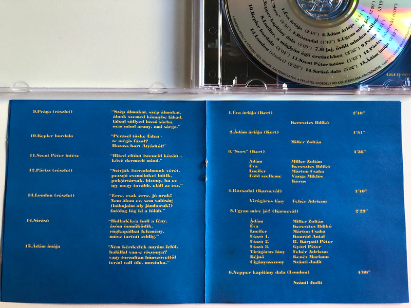 Papp Gyula, Marno János – Az Első Sírásó - Rockopera (Részletek) / Madách Imre Az Ember Tragédiája Című Műve Alapján / Golden Group Audio CD 1998 / GGCD 001
