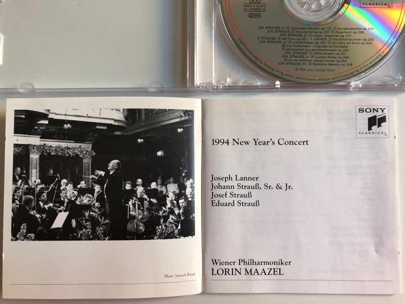 1994 New Year's Concert - Wiener Philharmoniker - Lorin Maazel / Sony Classical Audio CD 1994 / CL 312447 7