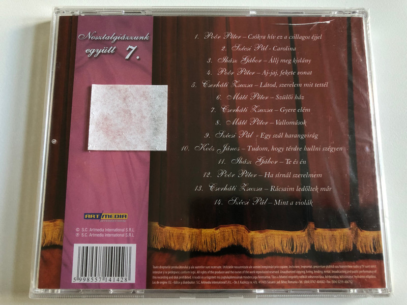 Nosztalgiázzunk Együtt, Vol. 7 - Csókra Hív Ez A Csillagos Éjjel  / Poor Peter, Szecsi Pal, Ihasz Gabor, Cserhati Zsuzsa, Mate Peter, Koos Janos / Art Media Audio CD / 04142 RNR.