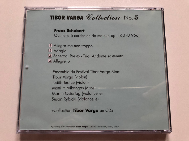 Tibor Varga Collection - 5 - Franz Schubert - Quintette do maj. op. 163 (D 956) / Audio CD