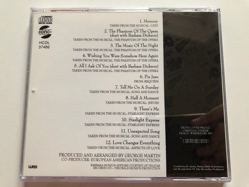 José Carreras – José Carreras Sings Andrew Lloyd Webber / Gong Audio CD 1989 / HCDL 37486