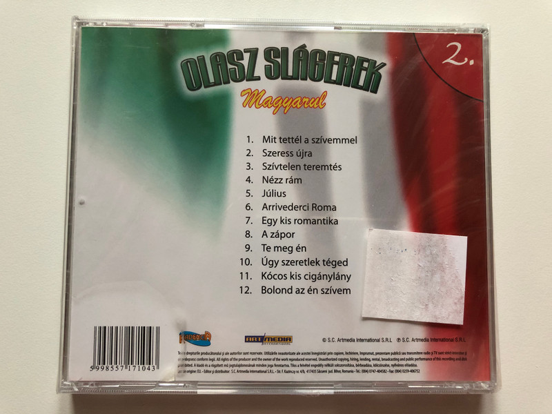 Olasz Slogerek - Magyarul - 2. / Szeress ujra, Arrivederci Roma, Te meg en, Kocos kis ciganylany / Art Media Audio CD / 71042 RNR.