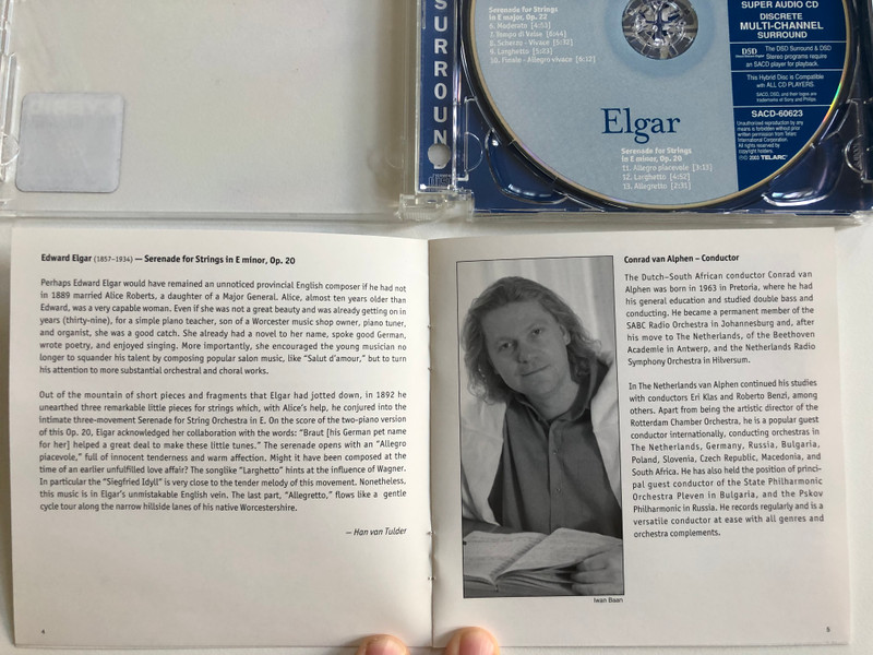 Rotterdam Chamber Orchestra – Grieg: Holberg Suite Op. 40 - Dvorak: Serenade for Strings Op. 22 - Elgar: Serenade for Strings Op. 20 / Conrad van Alphen, Rotterdam Chamber Orchestra / Telarc Audio CD 2003 / SACD-60623
