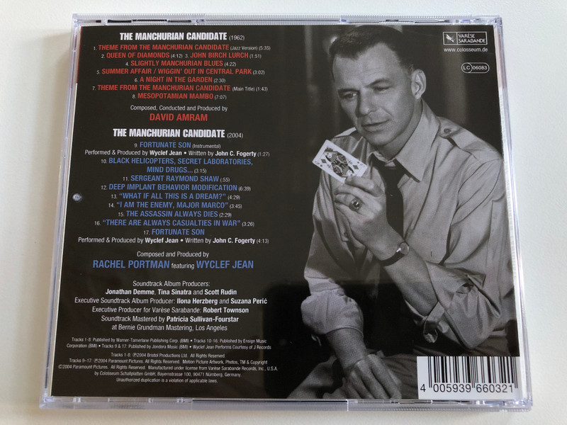 The Manchurian Candidate (Music From The Motion Picture) / Original Score Composed by Rachel Portman featuring Wyclef Jean / Varèse Sarabande Audio CD 2004 / VSD-6603