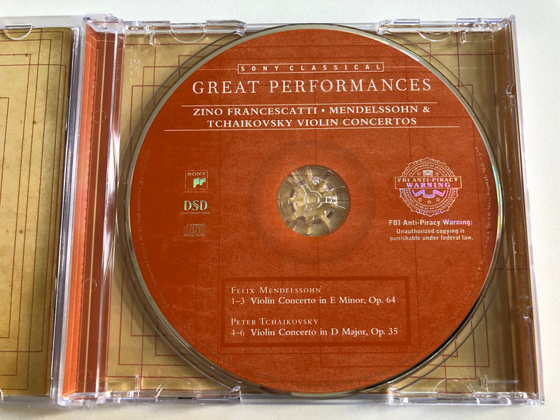 Tchkaikovsky: Violin Concerto (Thomas Schippers, New York Philharmonic) / Mendelssohn: Violin Concerto (George Szell, Members of The Cleveland Orchestra) / Sony Classical Great Performances / Sony Classical Audio CD 2006 / 82876-78760-2
