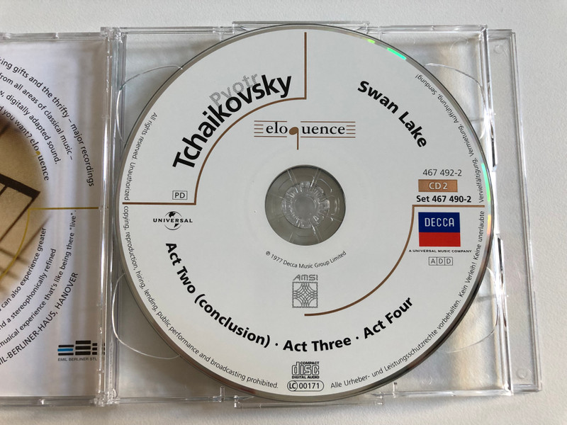 Pyotr Tchaikovsky - Swan Lake / National Philharmonic Orchestra, Richard Bonynge / Decca 2x Audio CD / 467 490-2