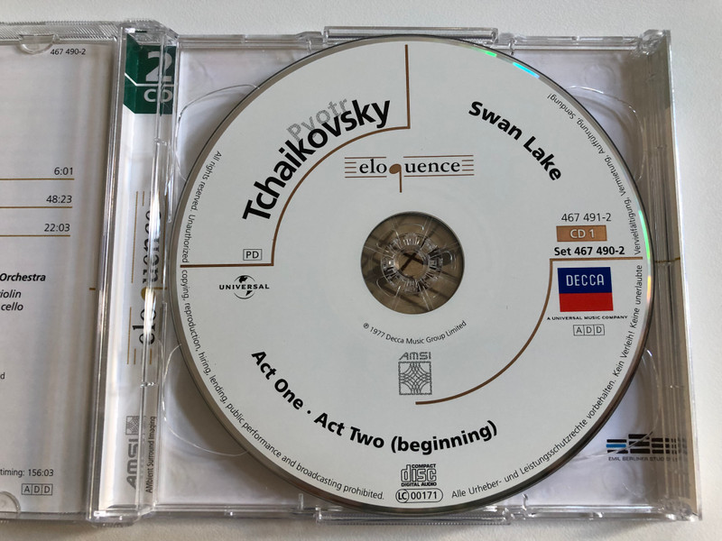 Pyotr Tchaikovsky - Swan Lake / National Philharmonic Orchestra, Richard Bonynge / Decca 2x Audio CD / 467 490-2