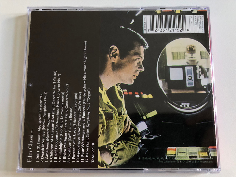 Film Classics / Philadelphia, 2001, Babe, Amadeus, Brief Encounter, Four Weddings And A Funeral / Various Artists / Red Line / EMI Classics Audio CD 1997 Stereo / 724357211529