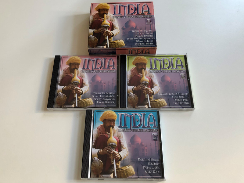 India - Mystic Flute & Sitar / Temple Of Brahma, Dancing Shiva, Indiana Summer, Raise For The Krishna, Wedding Bells, Morning Praise / 3x Audio CD 2003 / KBOX3315