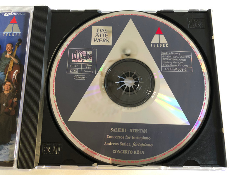 Salieri, Steffan - Concertos for Fortepiano / Andreas Staier, Concerto Köln / Teldec Audio CD 1995 Stereo / 4509-94569-