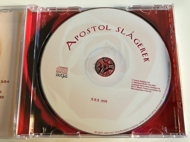 Apostol Slagerek / Elado,kiado a szivem, Halld a szivek dallamat, A legtobb ember ott hibazza el, Nehez a boldogsagtol bucsut venni / Arena Holding Audio CD 2005 / 223 391