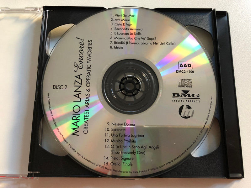 Mario Lanza Encore! - Greatest Arias & Operatic Favorites / BMG 2x Audio CD 1997 / DMC2-1709