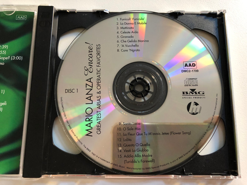Mario Lanza Encore! - Greatest Arias & Operatic Favorites / BMG 2x Audio CD 1997 / DMC2-1709