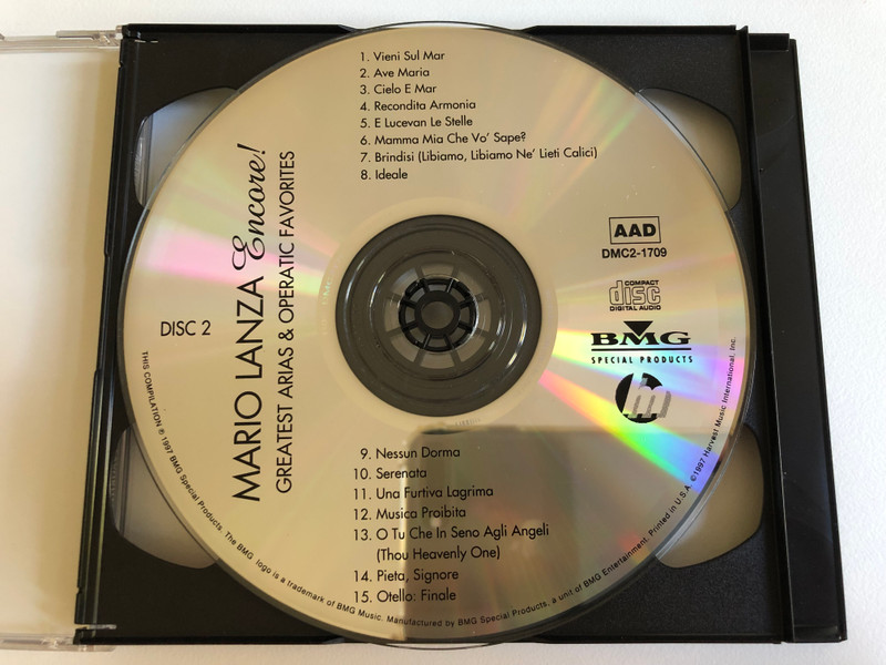 Mario Lanza Encore! - Greatest Arias & Operatic Favorites / BMG 2x Audio CD 1997 / DMC2-1709