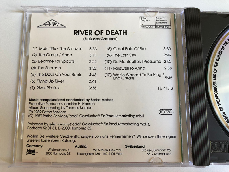River Of Death (Original Motion Picture Soundtrack) / Silva Screen Audio CD 1989 / SIL 5053-2