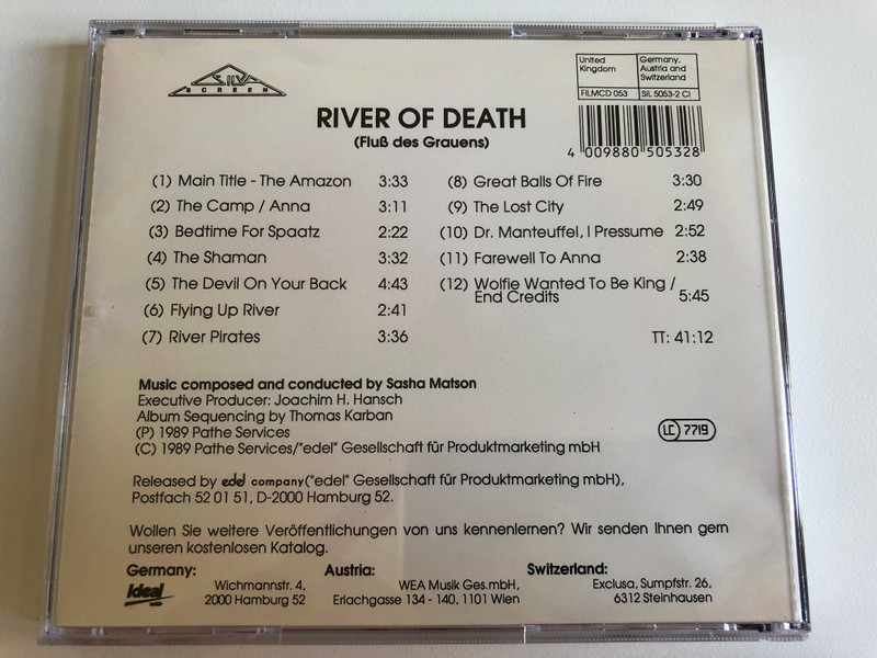 River Of Death (Original Motion Picture Soundtrack) / Silva Screen Audio CD 1989 / SIL 5053-2