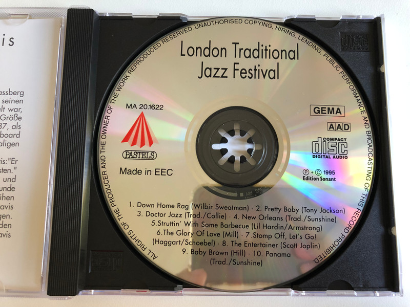 London Tradition Jazzfestival - Stomp Off, Let's Go / Monty Sunshine, Max Collie, Rod Mason, Jan Wheeler, u.a. / Pastels Audio CD 1995 / CD 20.1622
