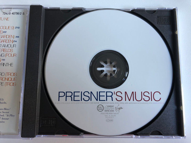 Preisner's Music / Contient: La Double Vie De Veronique, Bleu Blanc Rouge, Le Decalogue, Europa Europa, Fatale,... / Virgin Audio CD 1995 / 724384079925