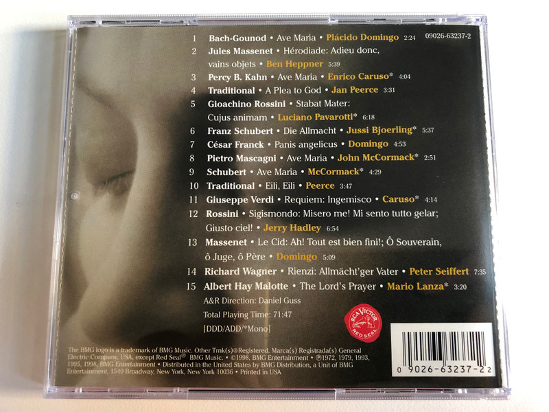 Ten Tenors In Prayer / Placido Domingo, Mario Lanza, Ben Heppner, Luciano Pavarotti, and more / RCA Victor Red Seal Audio CD 1998 / 09026-63237-2