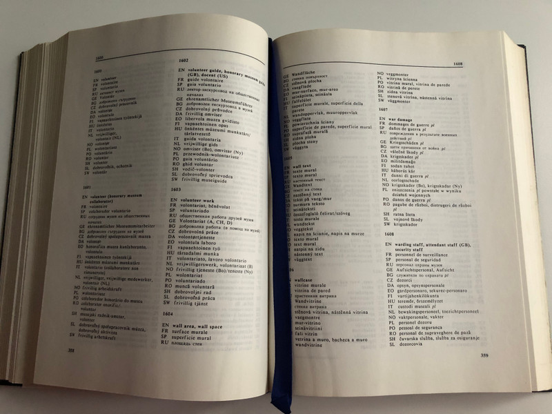 Dictionarium Museologicum / Dictionary of Museology - Wörterbuch des Museumswesens - Muzeológiai Szótár / Hungarian Esperanto Association 1986 / Hardcover / Dictionary in 20 languages (9635711743)