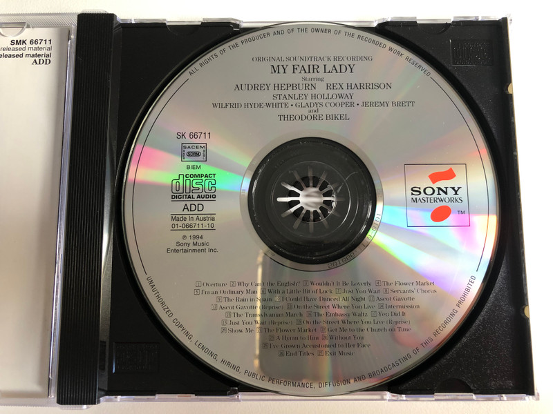 Audrey Hepburn & Rex Harrison – My Fair Lady (Original Soundtrack) / Contains Music Never Before Available! / Sony Masterworks Audio CD 1994 / SK 66711