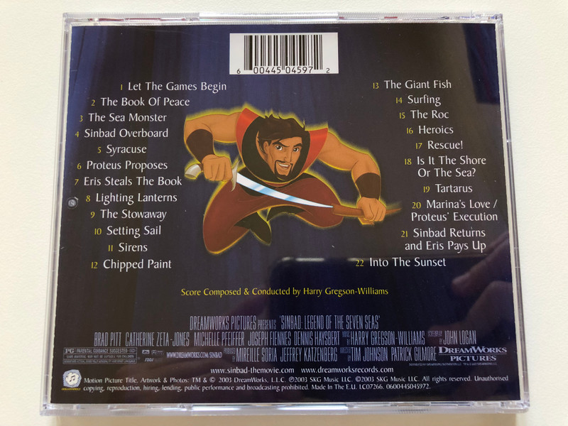 Sinbad: Legend Of The Seven Seas (Original Motion Picture Score by Harry Gregson Williams) / DreamWorks Records Audio CD 2003 / 0600445045972