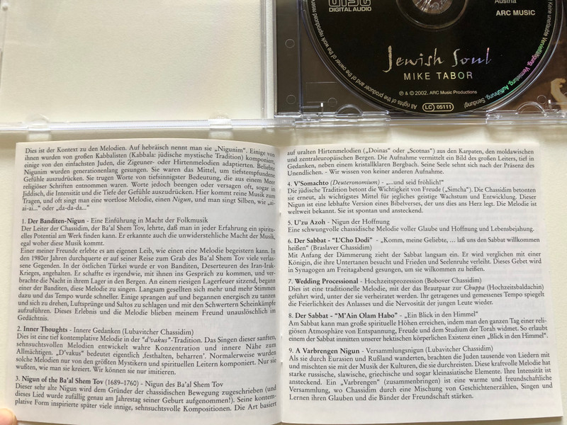 Jewish Soul: A World of Passion, Yearning and Joy ... - Mike Tabor / ARC Music Audio CD 2002 / EUCD 1705