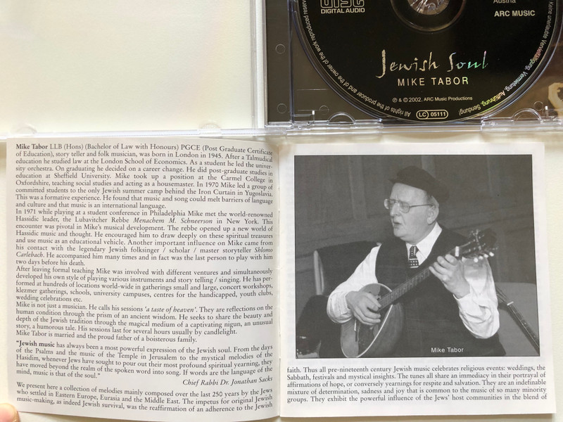 Jewish Soul: A World of Passion, Yearning and Joy ... - Mike Tabor / ARC Music Audio CD 2002 / EUCD 1705