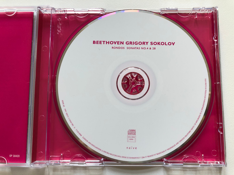 Beethoven - Sonatas 4 & 28, Rondos - Grigory Sokolov / Verona 1991 / Naïve Audio CD 2005 / OP 30420