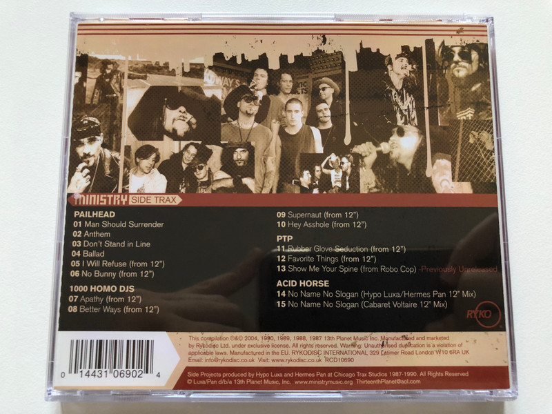 Ministry – Side Trax / Rykodisc Audio CD 2004 / RCD 10690